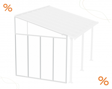 Palram-Canopia Seitenwand für Terrassenüberdachung Serie 3m Tiefe, weiß